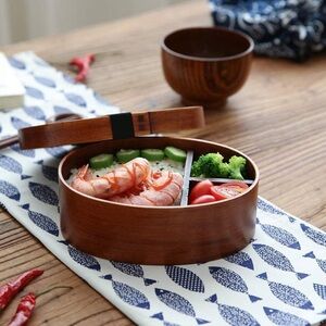 Miraklekoo Wooden Bento Box/ lunch box for kids or adults . Japanese bento box